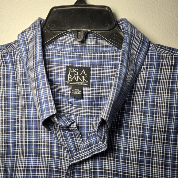 Jos.  A. Bank.  Sz XXL Men's Shirt Blue Plaid Button Up Long Sleeve - Picture 3 of 7